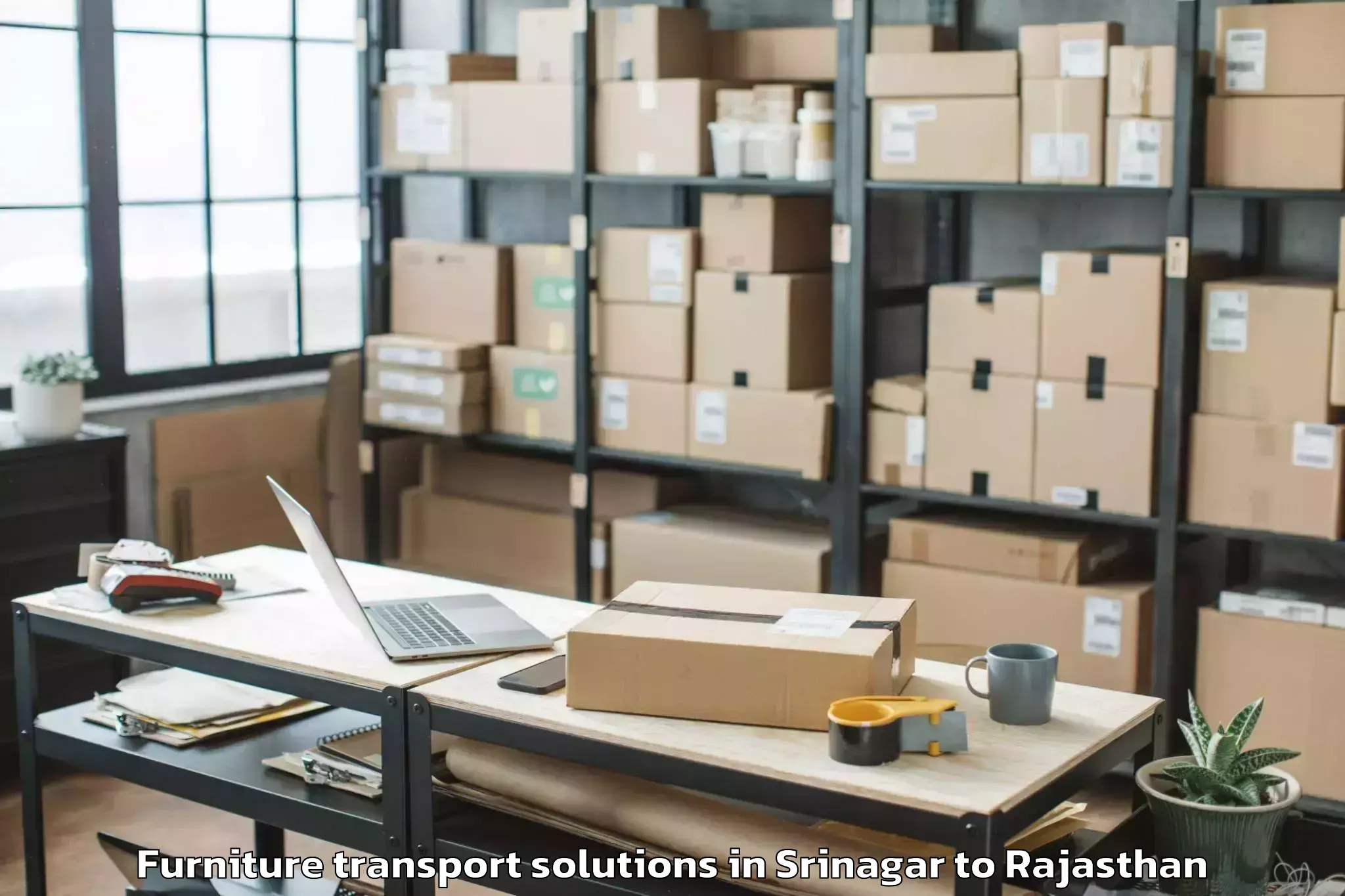 Book Srinagar to Hanumannagar Furniture Transport Solutions